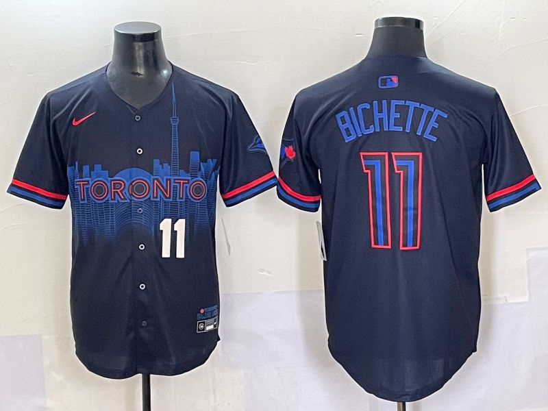 Men 2025 Toronto Blue Jays #11 Bichette Black Joint Name Nike MLB Jersey style 2